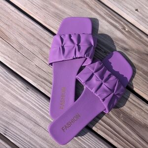 Fashion Flats NEW Size 40 US 9 Purple Shoes Feminine Preppy Comfy Faux Leather